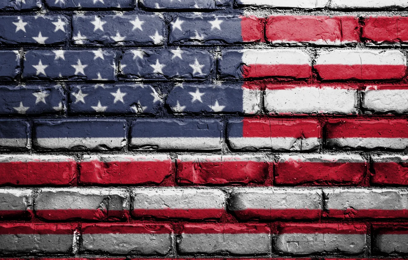 Wallpaper Red Wall Usa White Blue Art Textures Flag Paint