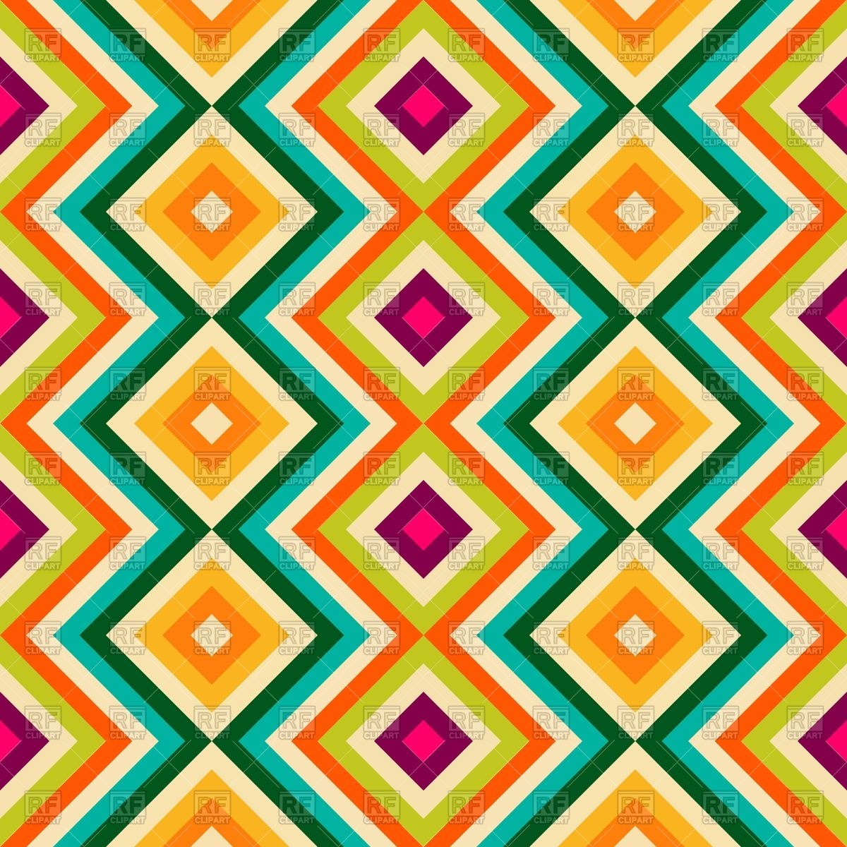 Seamless Wallpaper With Zig Zag And Rhombus Vector Image Of