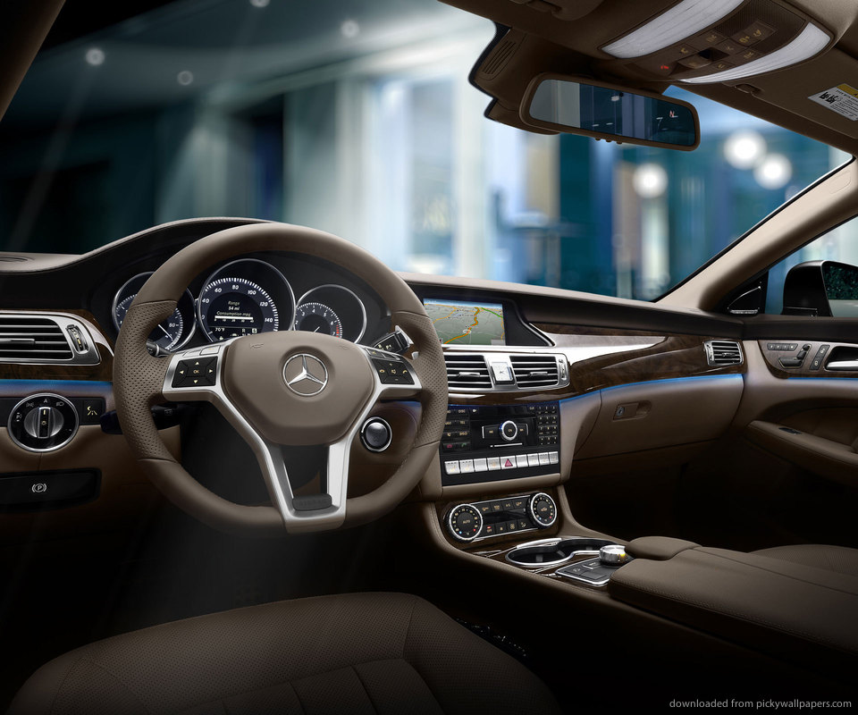 Benz Cls550 Coupe Car Dashboard Wallpaper For Samsung Epic