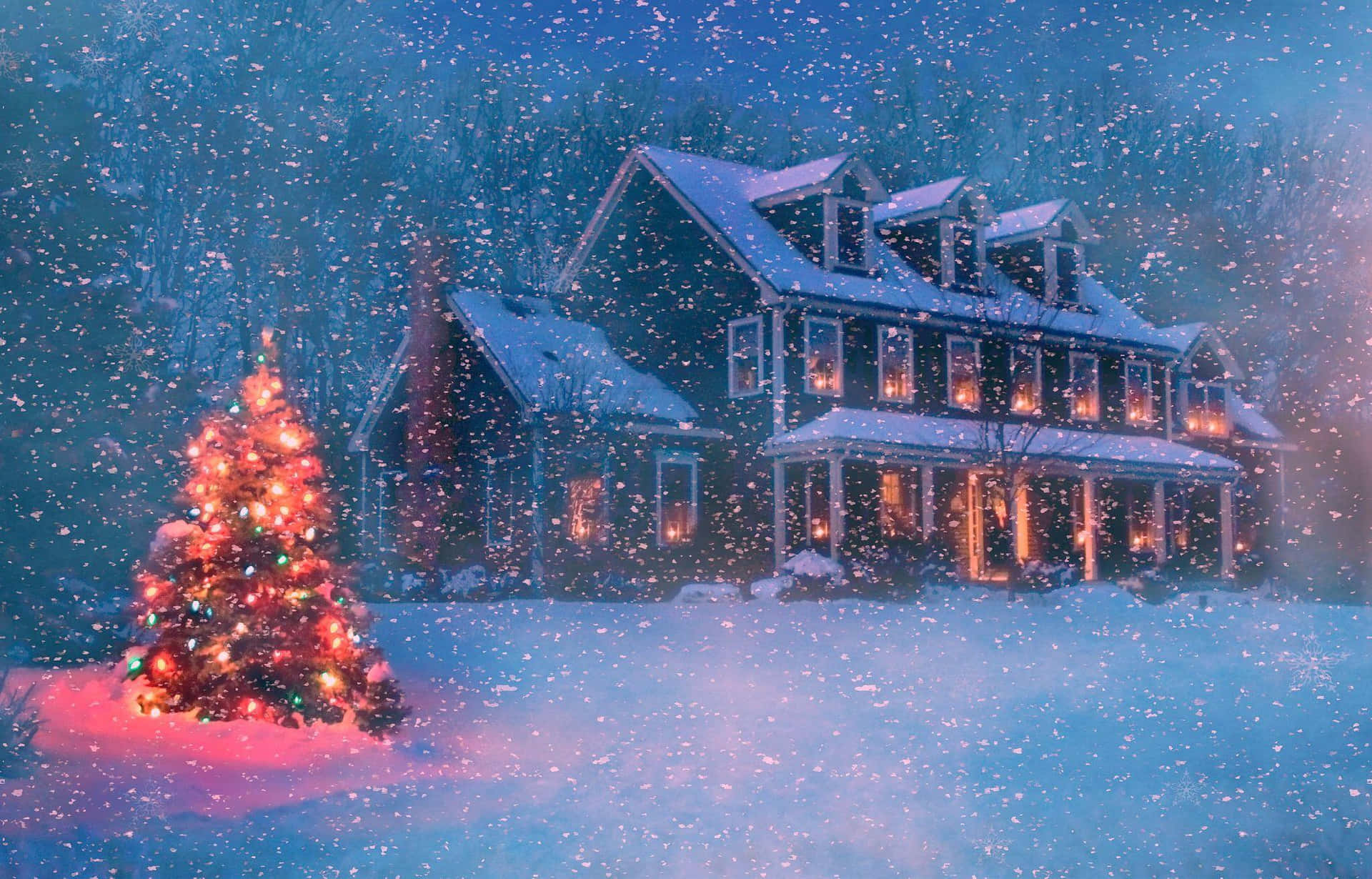 Christmas Snow Background Wallpaper