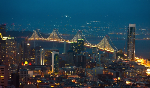 San Francisco Bay Bridge Nocturnal Bridges Wallpaper Desktop