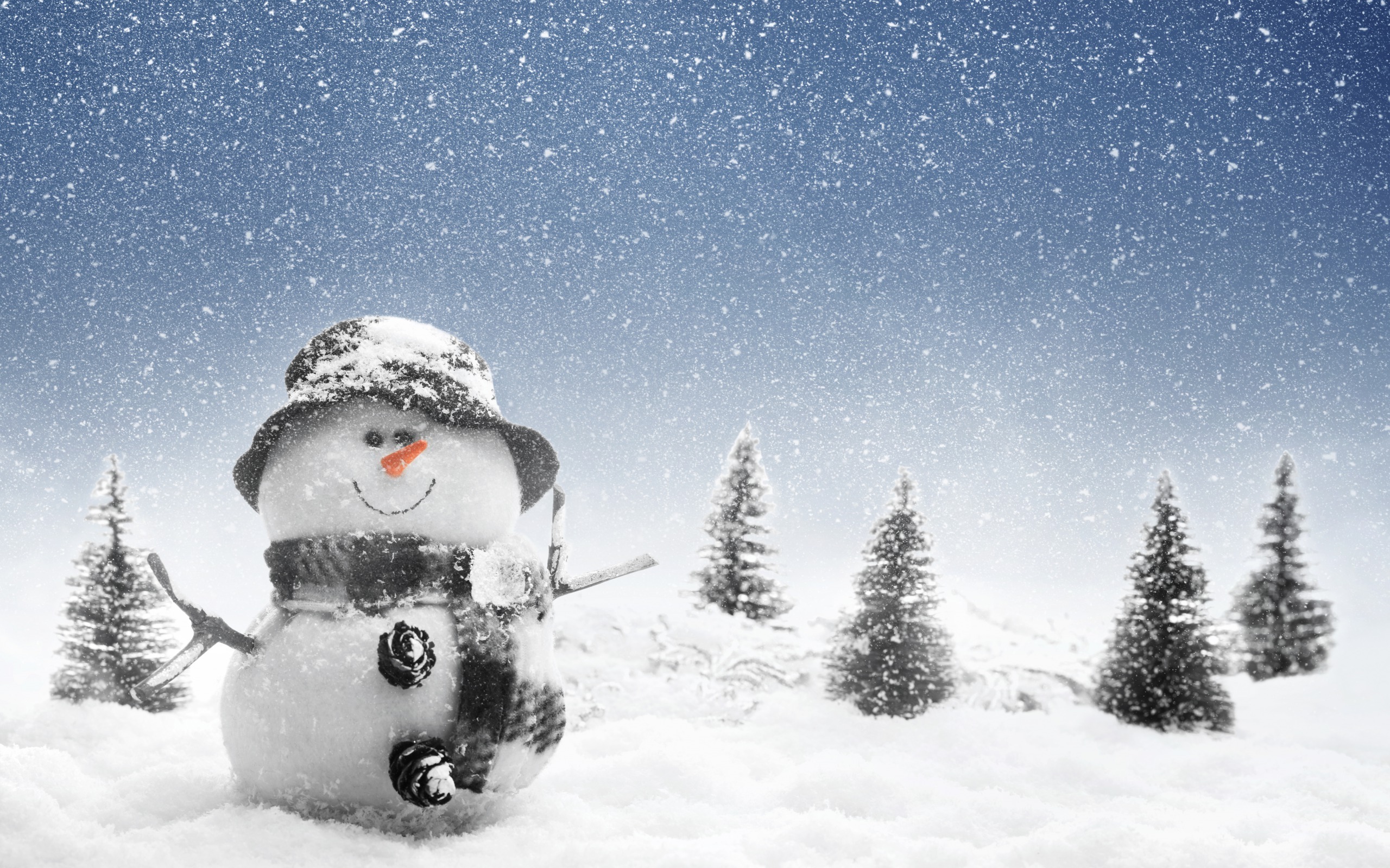 Snowman Wallpaper In Winter Of Christmas