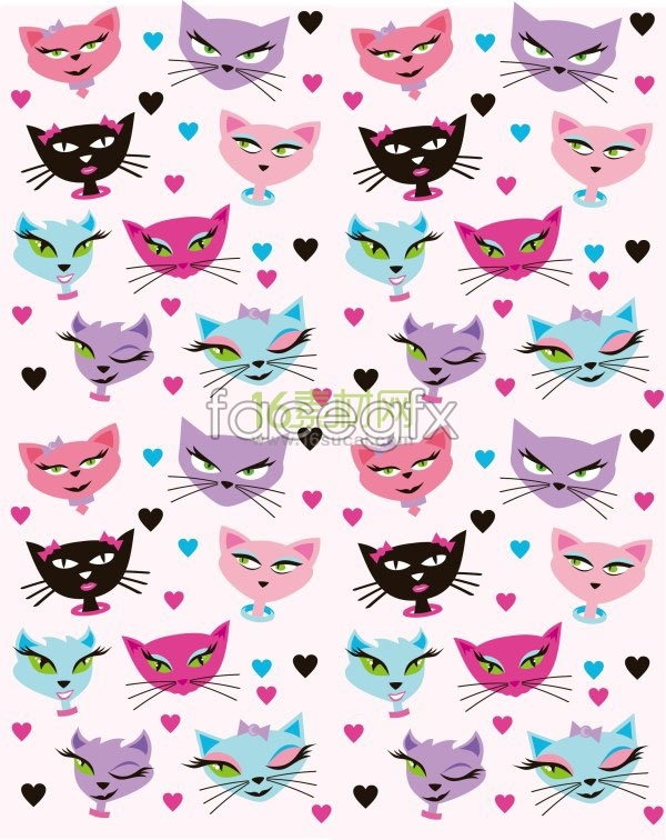 The Cute cartoon cat background vector is a vector illustration and