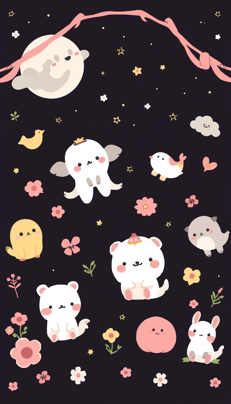 Kawaii Black Wallpaper
