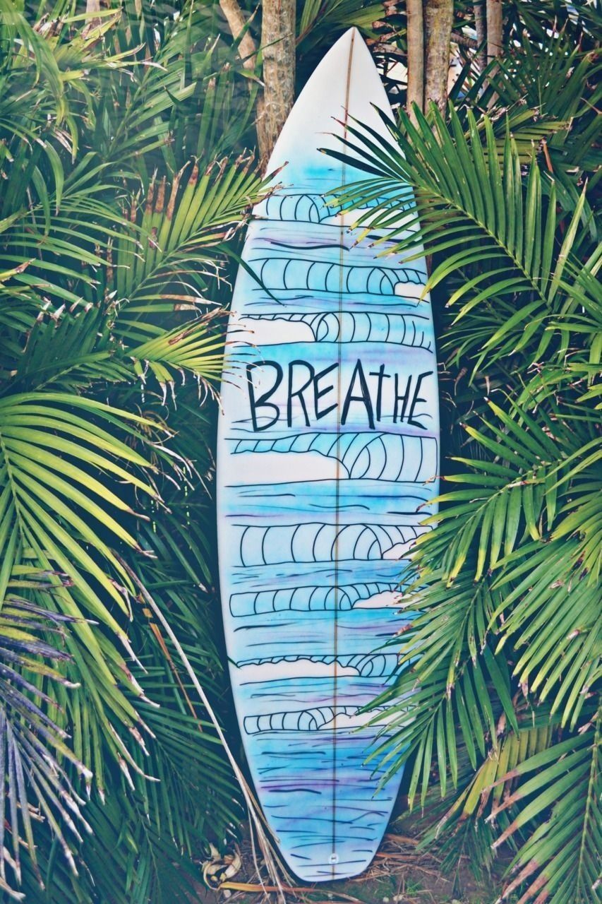Surfboard Hawaii iPhone Wallpaper Top