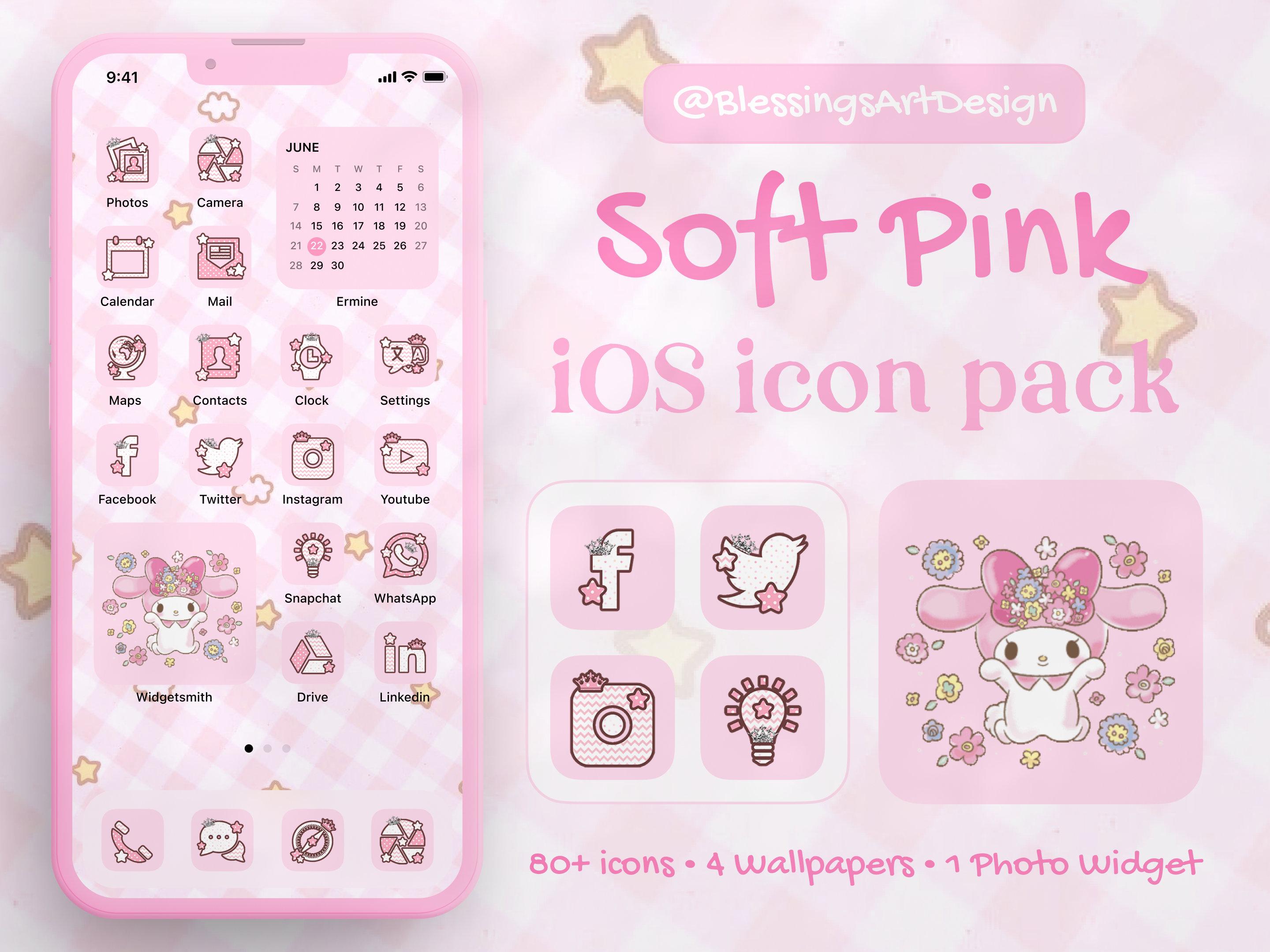 Free download 80 Soft Pink Neutral Cute Bundle App Icons Aesthetic ...