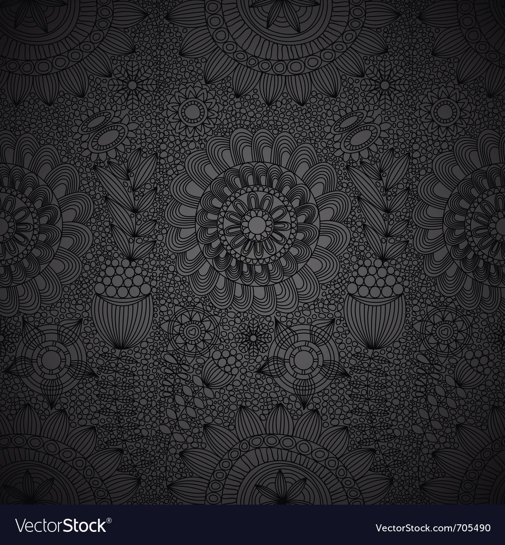 Black Floral Lace Wallpaper Royalty Vector Image
