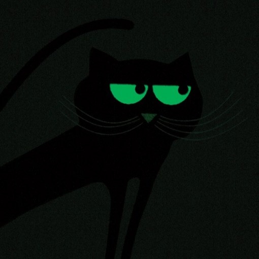 Glow In The Dark Cats Wallpaper Black