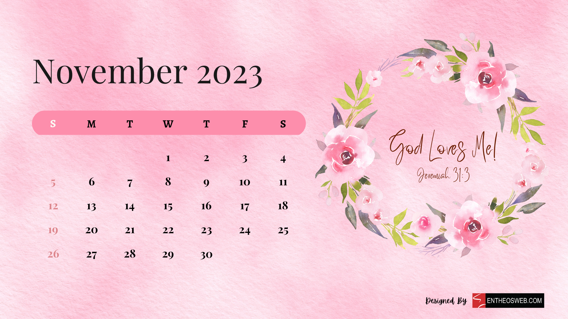November Calendar Desktop Wallpaper Entheosweb