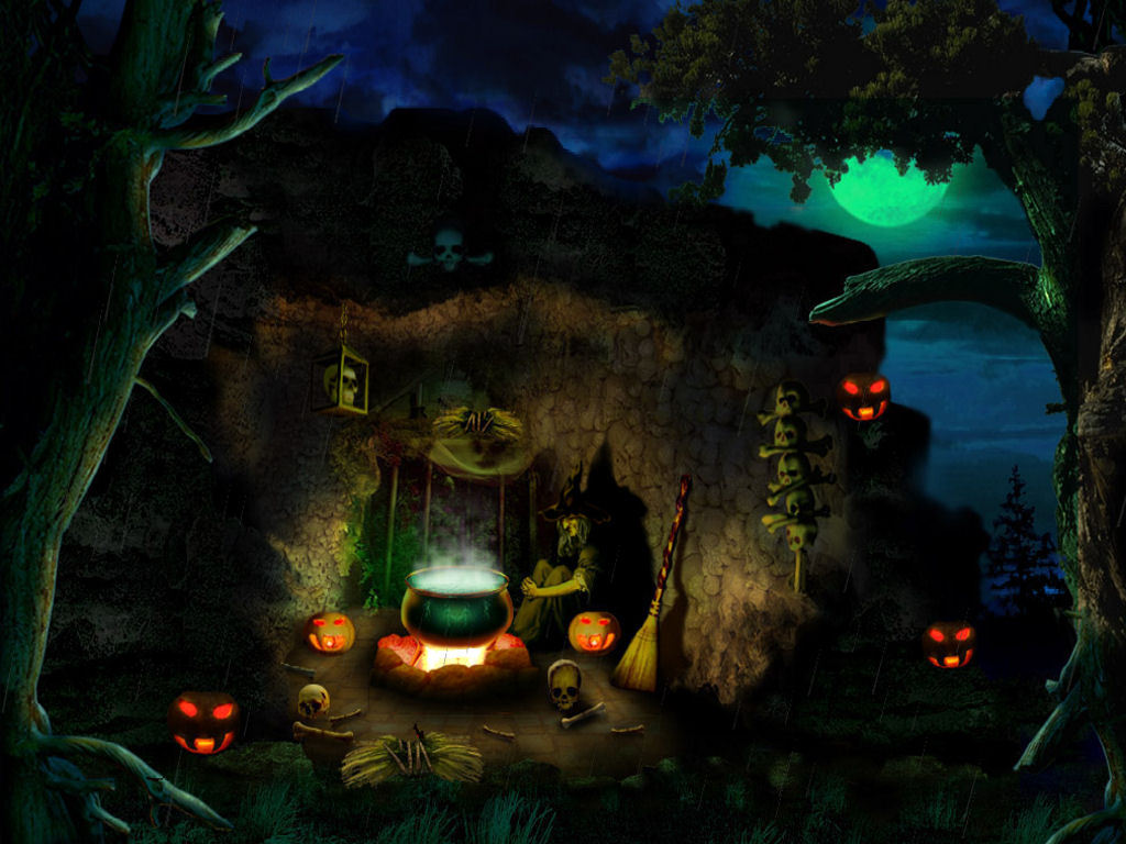 Free Halloween Wallpapers   mmw blog Witch Brew Wallpaper Witches 1024x768