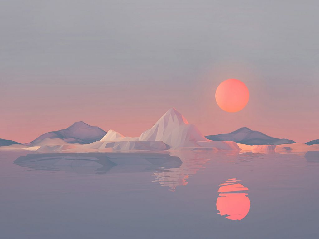 Minimalist Iceberg Wallpaper In Resolution