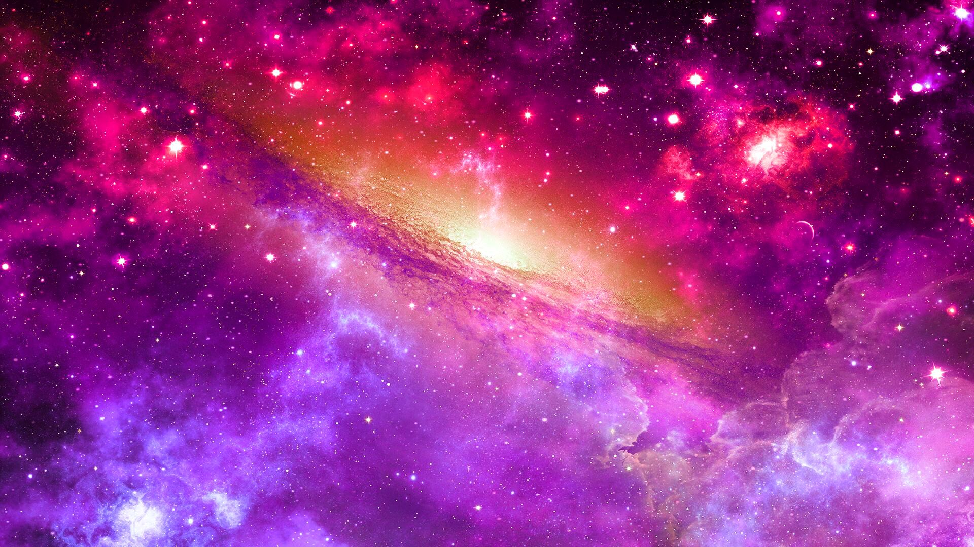 beautiful Photo Collection Pink Galaxy Background [1920x1080