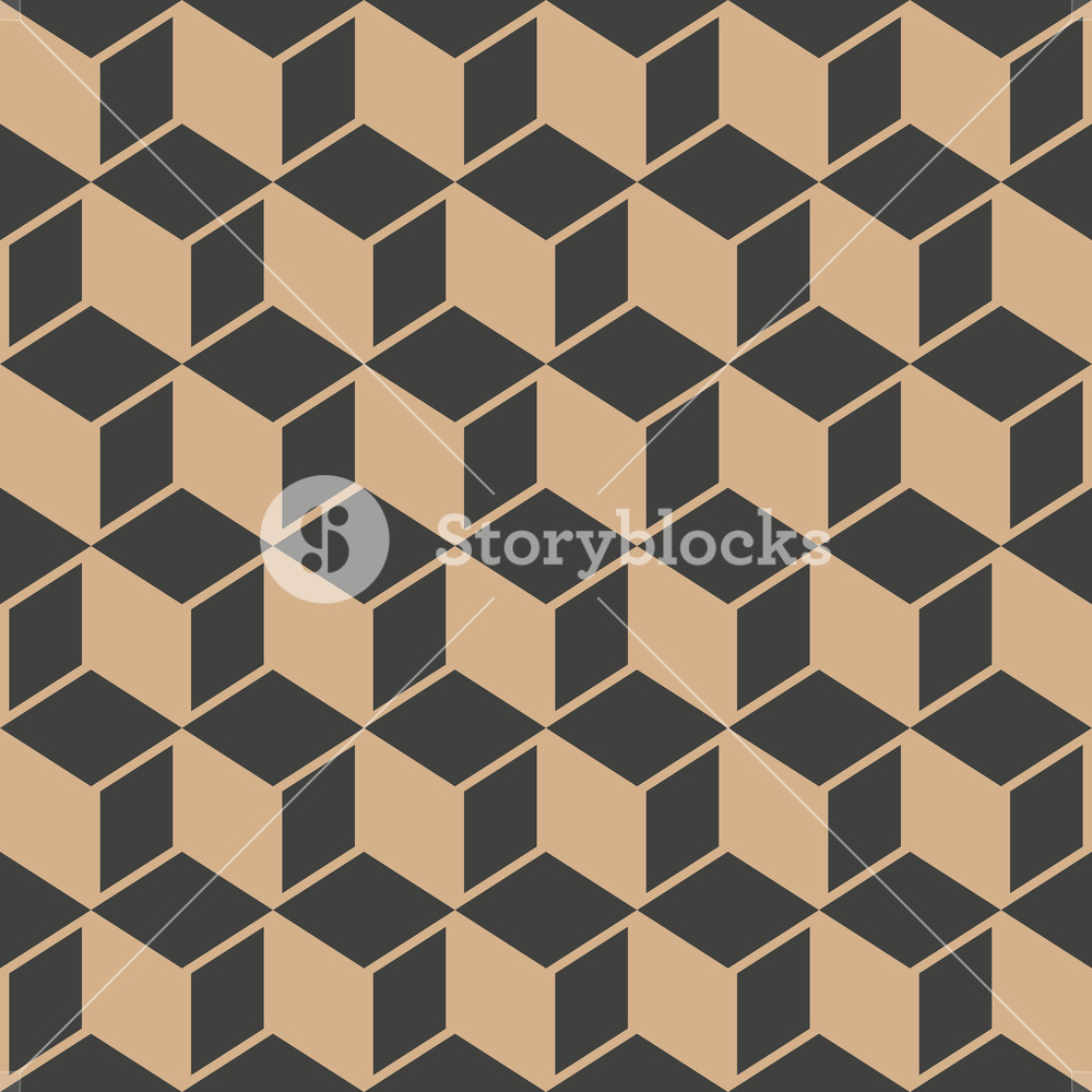 Vector Damask Seamless Retro Pattern Background 3d Square Cubic