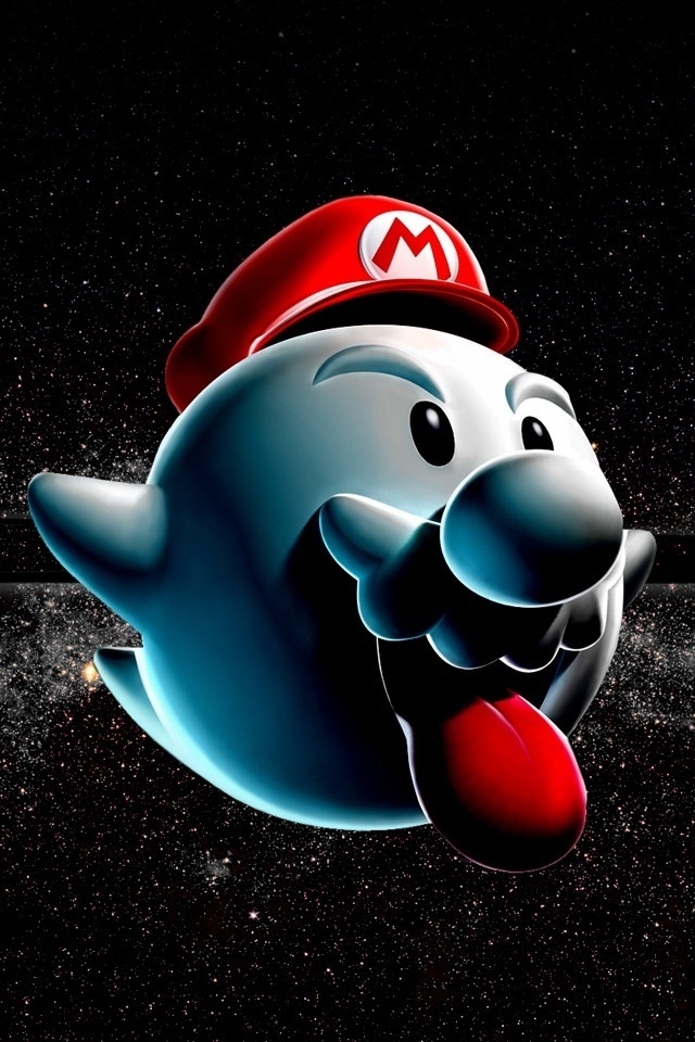 Mario X Boo iPhone Wallpaper