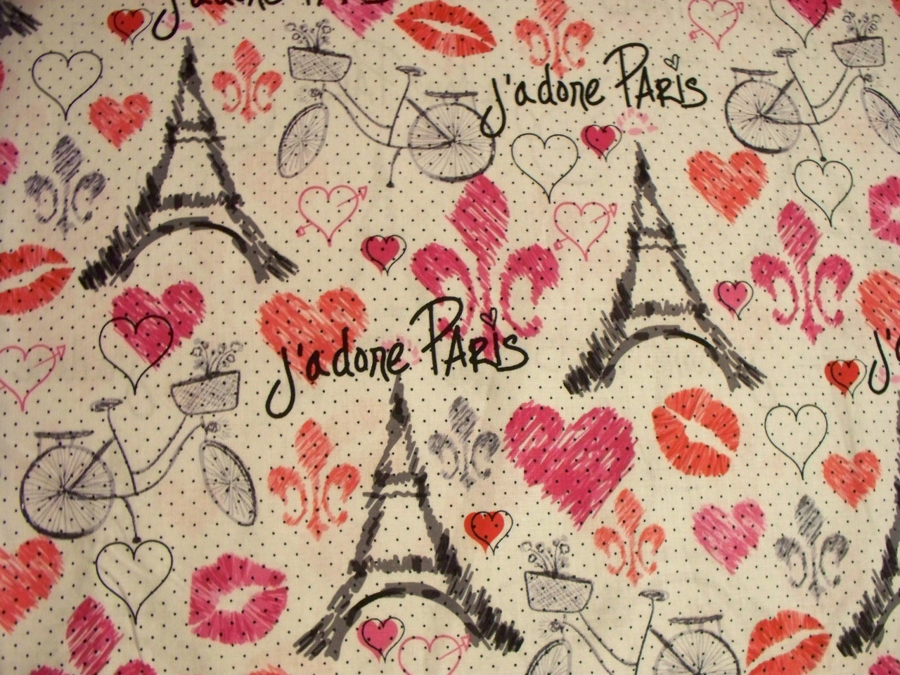 Vintage Paris J Done Travel Eiffel Tower Script Hearts By Scizzors