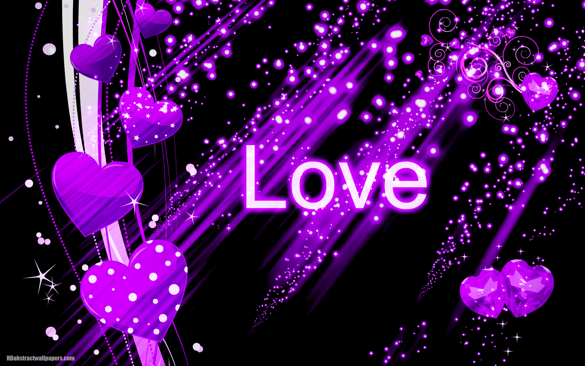 Free download Black abstract wallpaper with purple love hearts HD ...