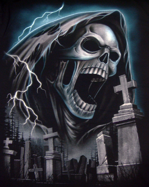 Grim Reaper Grave Back T Shirt Print Jpg