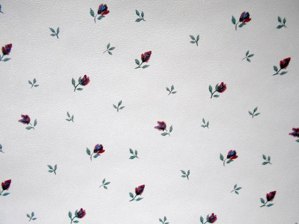 Small Red Flower Print Solid Vinyl Wallpaper eBay