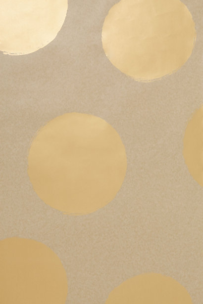 This Luxe Shine Wallpaper Has Gold Polka Dots On Brown Kraft Paper And