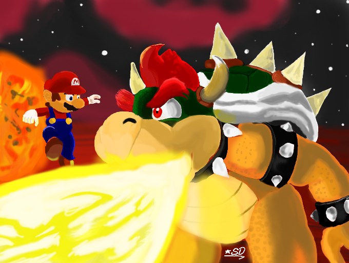 Mario Vs Bowser By Shirodeity