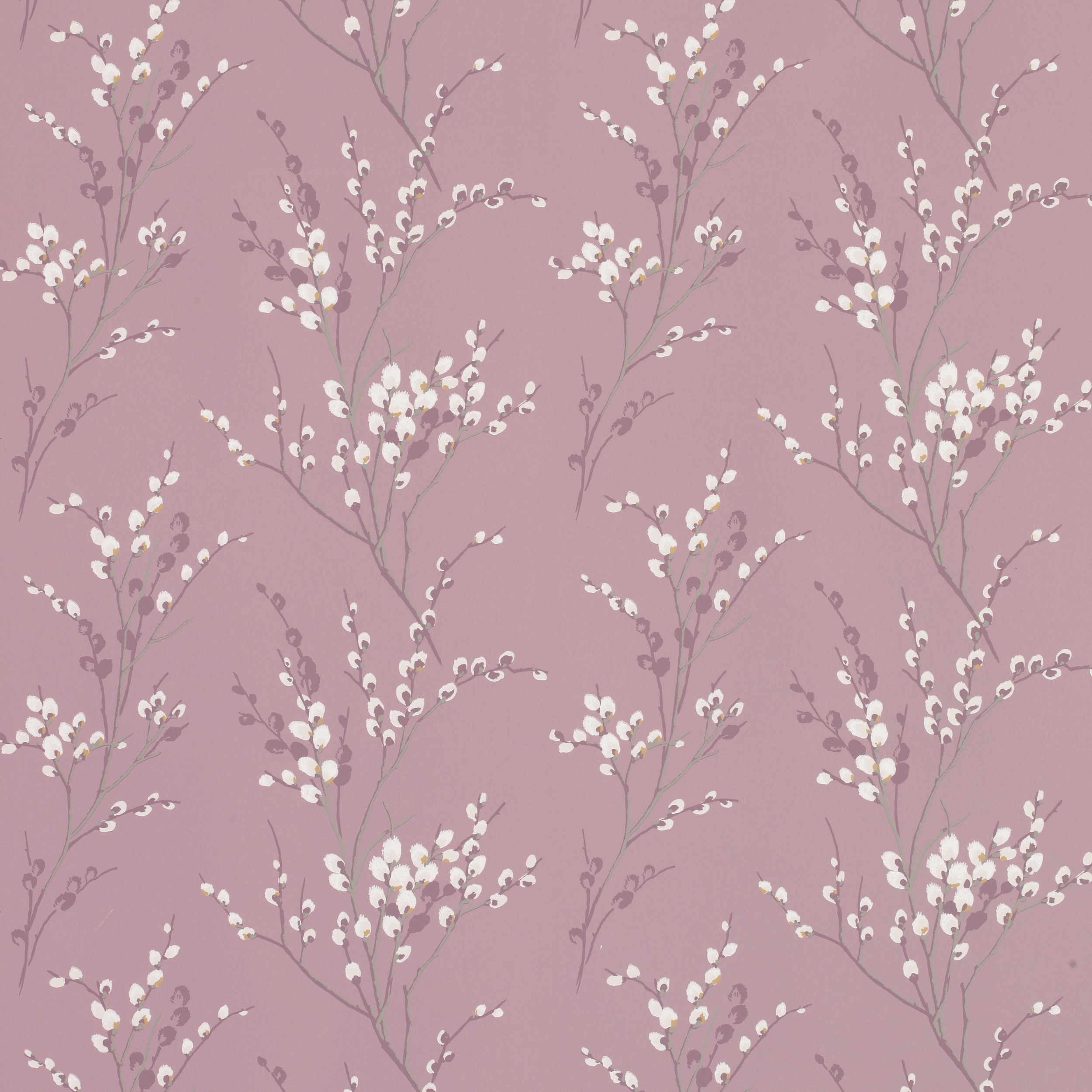 Home Decorating Wallpaper Pussy Willow Grape Floral