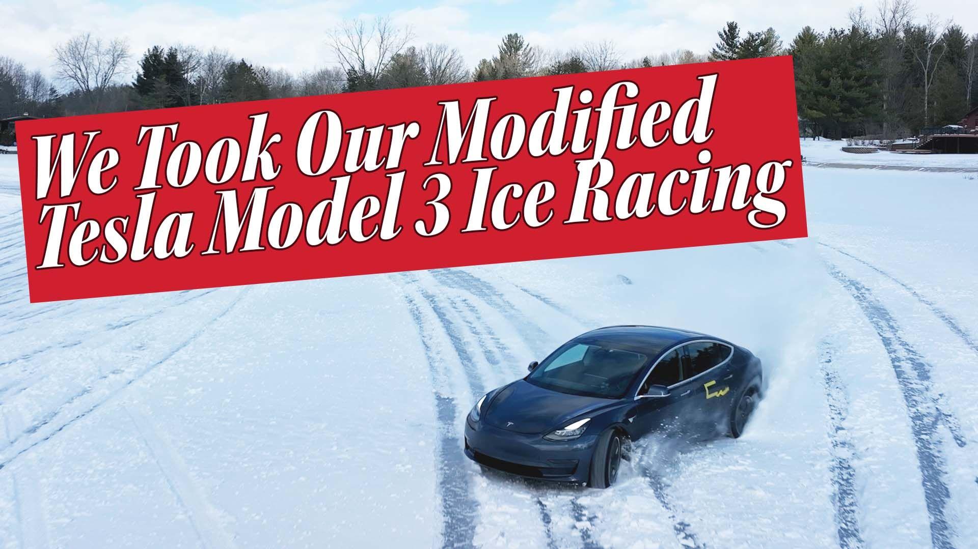 Watch Our Tesla Model Go Ice Autocrossing