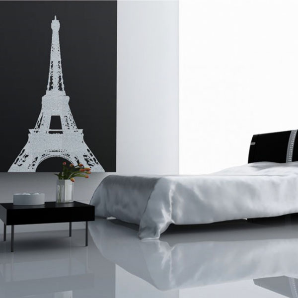 Interior Cool Bedroom With Paris Wallpaper Theme Lov In Home