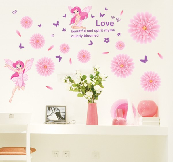 Free download Angel baby girl Kids room wallpaper blossom poster Decal