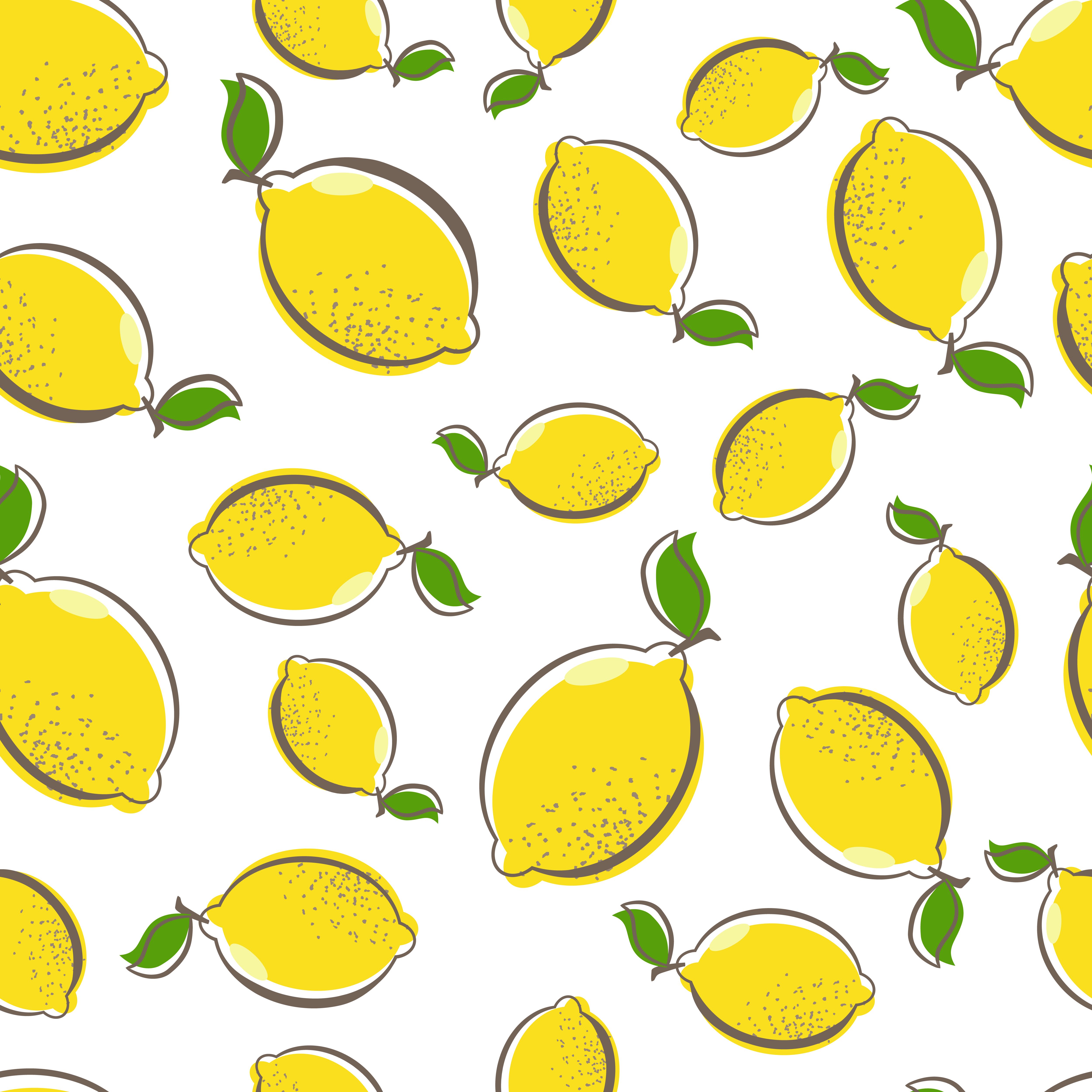 Seamless Lemon Vector Pattern Fruit Background Tropical