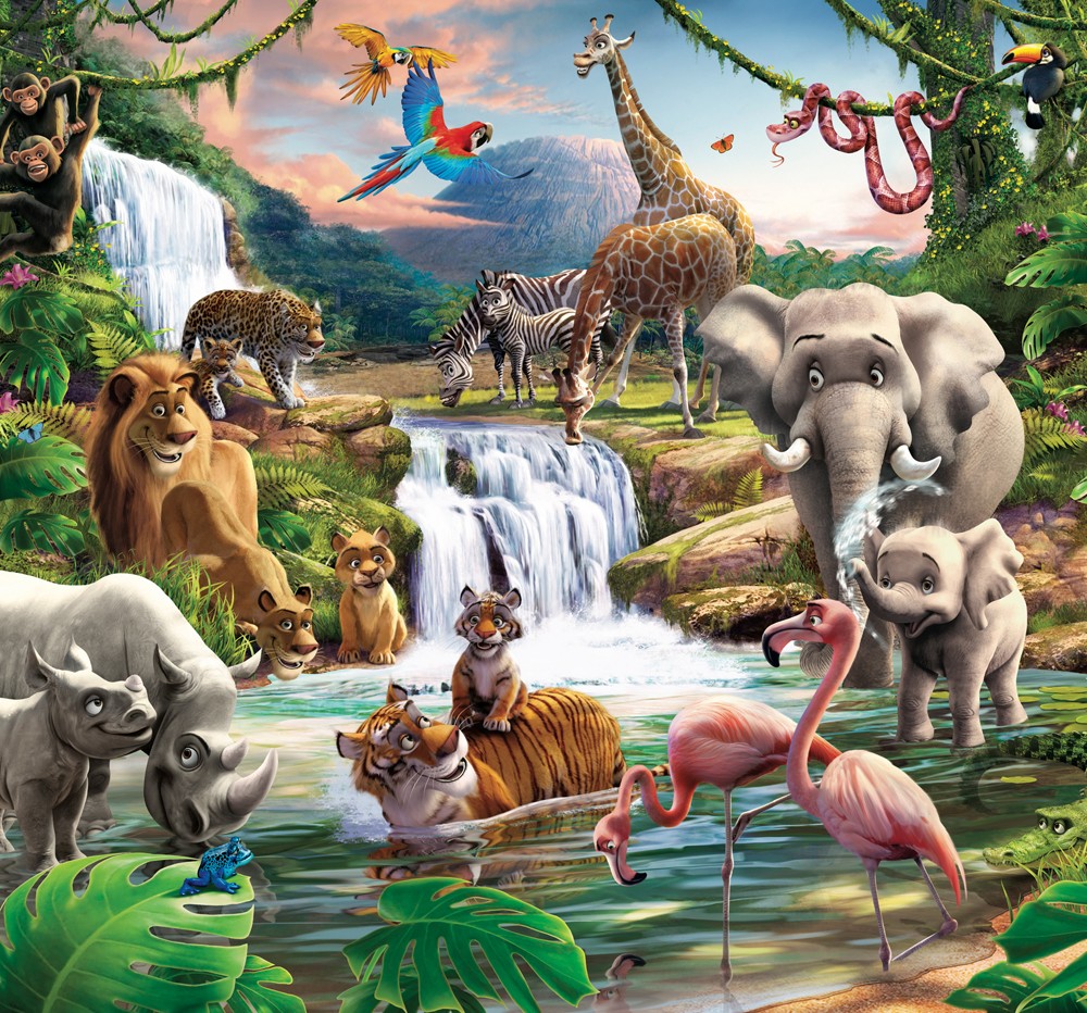 Kids Animal Wallpaper Jungle With Lots Of Animals