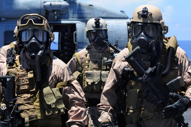 Members Of Explosive Ordnance Disposal Mobile Unit Platoon