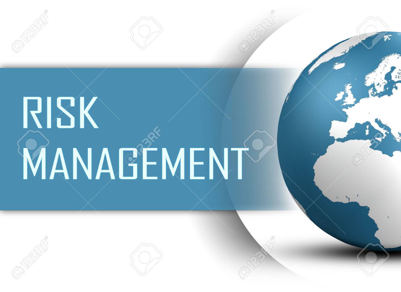 Risk Management Concept With Globe On White Background Stock Photo
