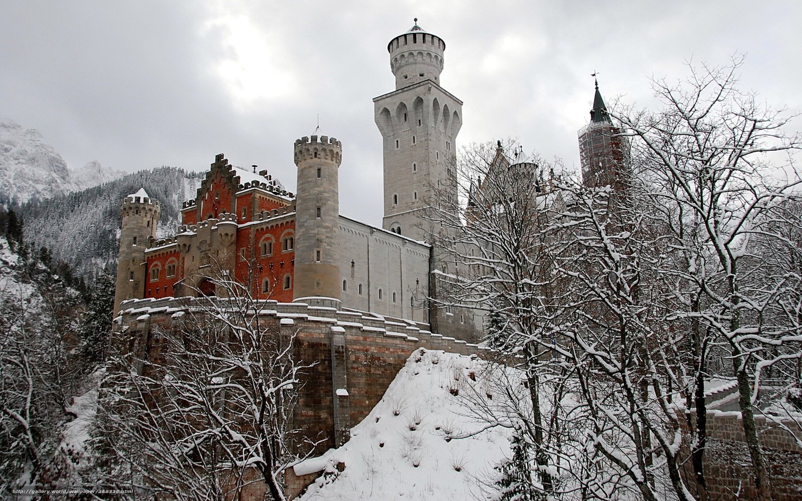 German Castle Wallpaper Germany Winter Snow