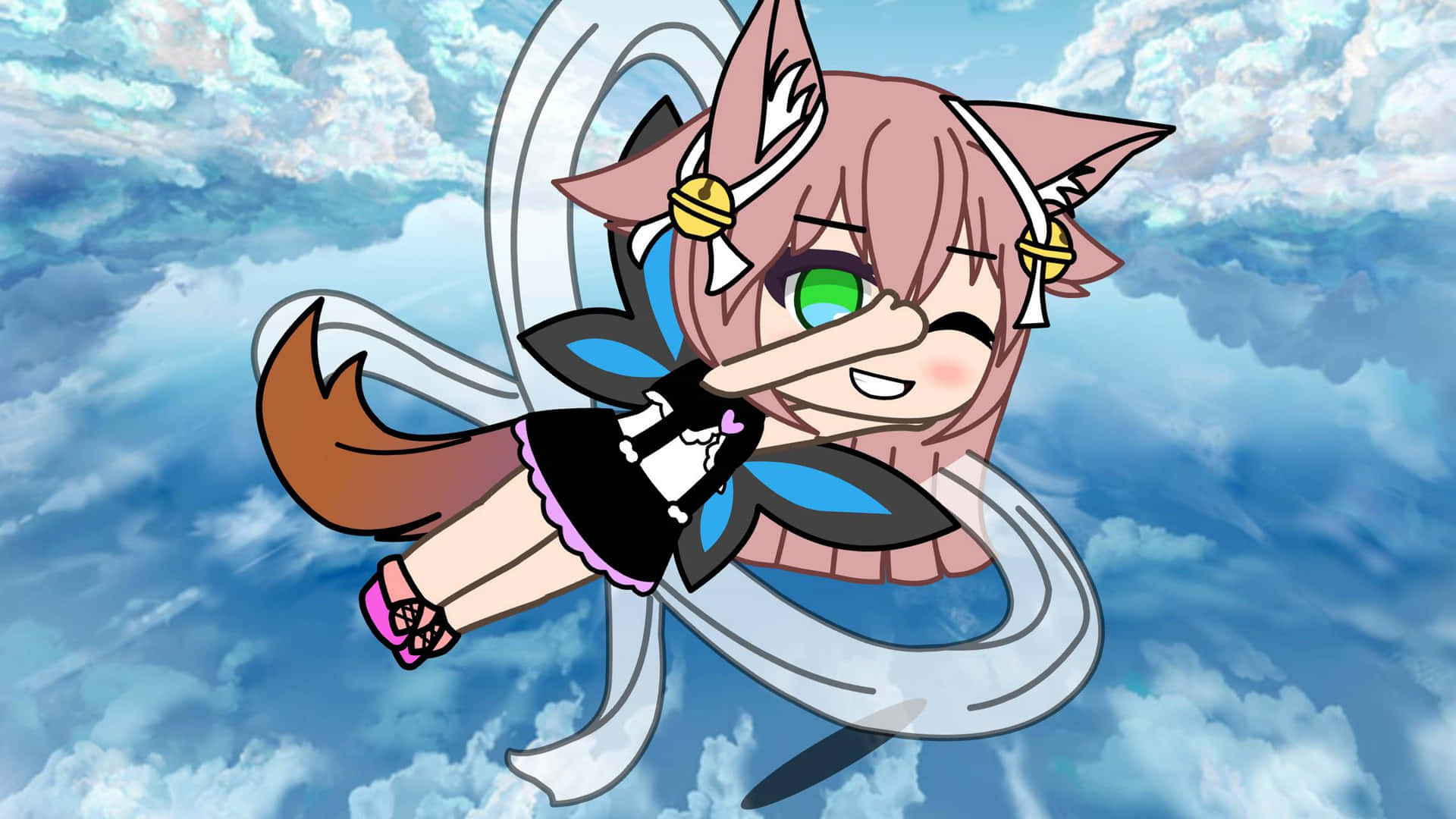 Gacha Life Cat Girl Flying Wallpaper