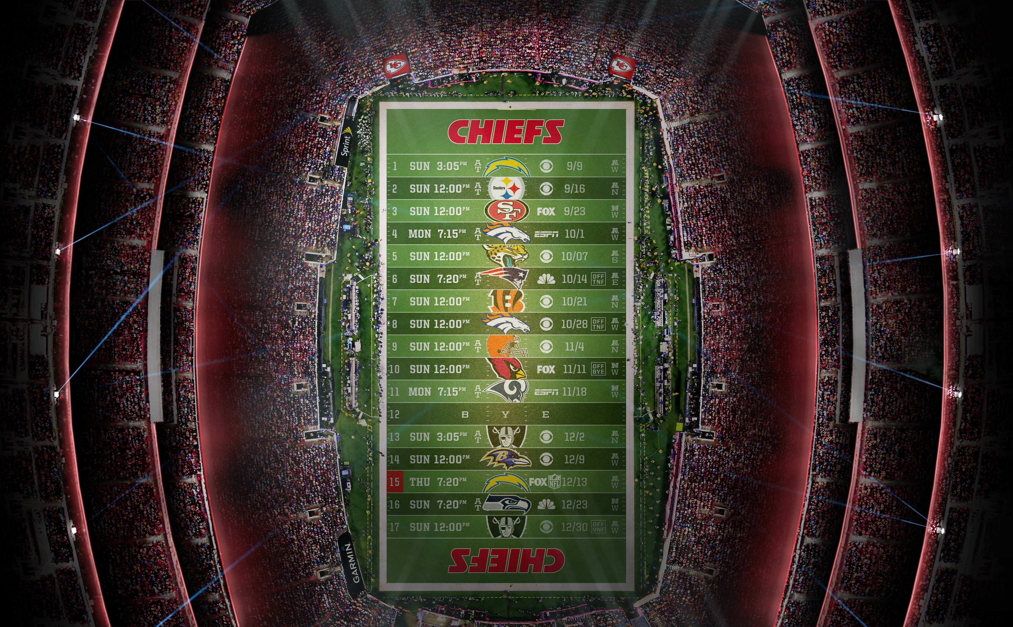 2018 Kansas City Chiefs Stadium Schedule Wallpaper KansasCityChiefs
