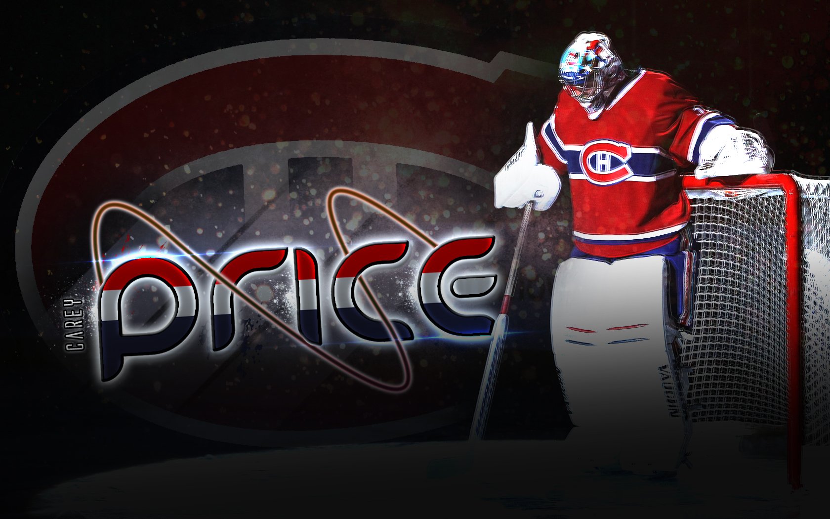 desktop wallpaper featuring Montreal Canadiens goaltender Carey 1680x1050