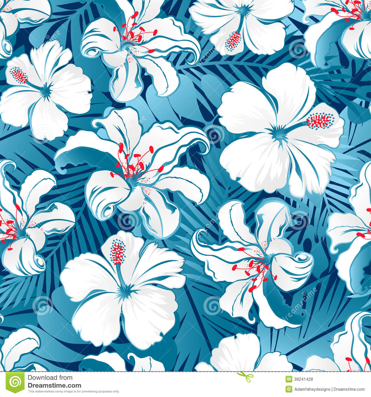 Tropical Prints onTropical Hawaiian Print and Background
