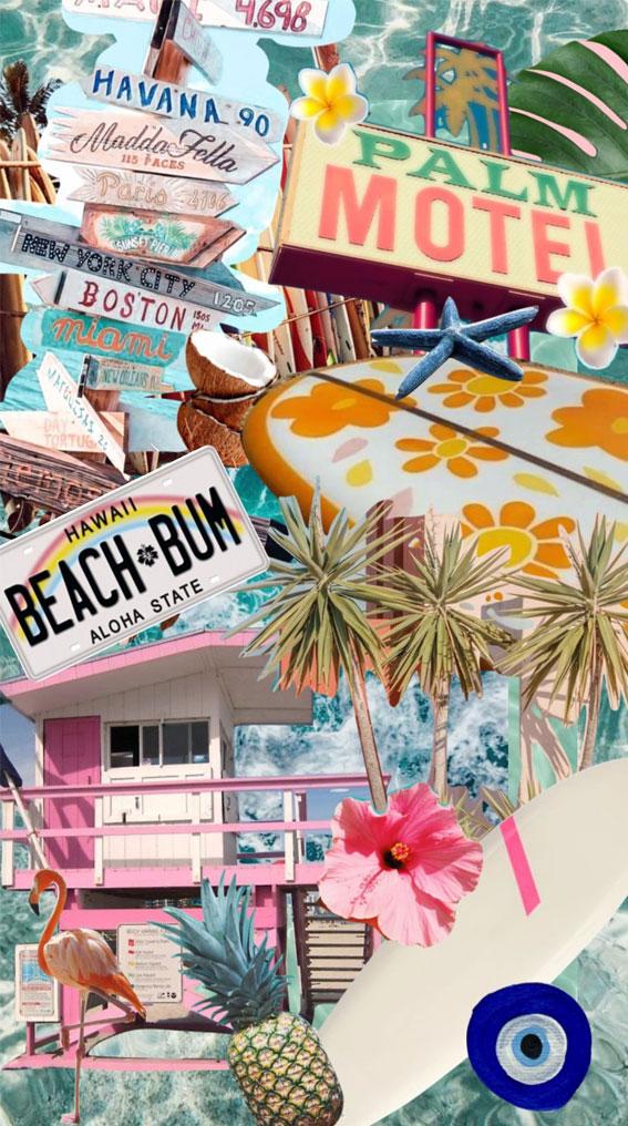50 Summer Mood Board Wallpapers Havana Hawaii Beach Bum 1   Fab