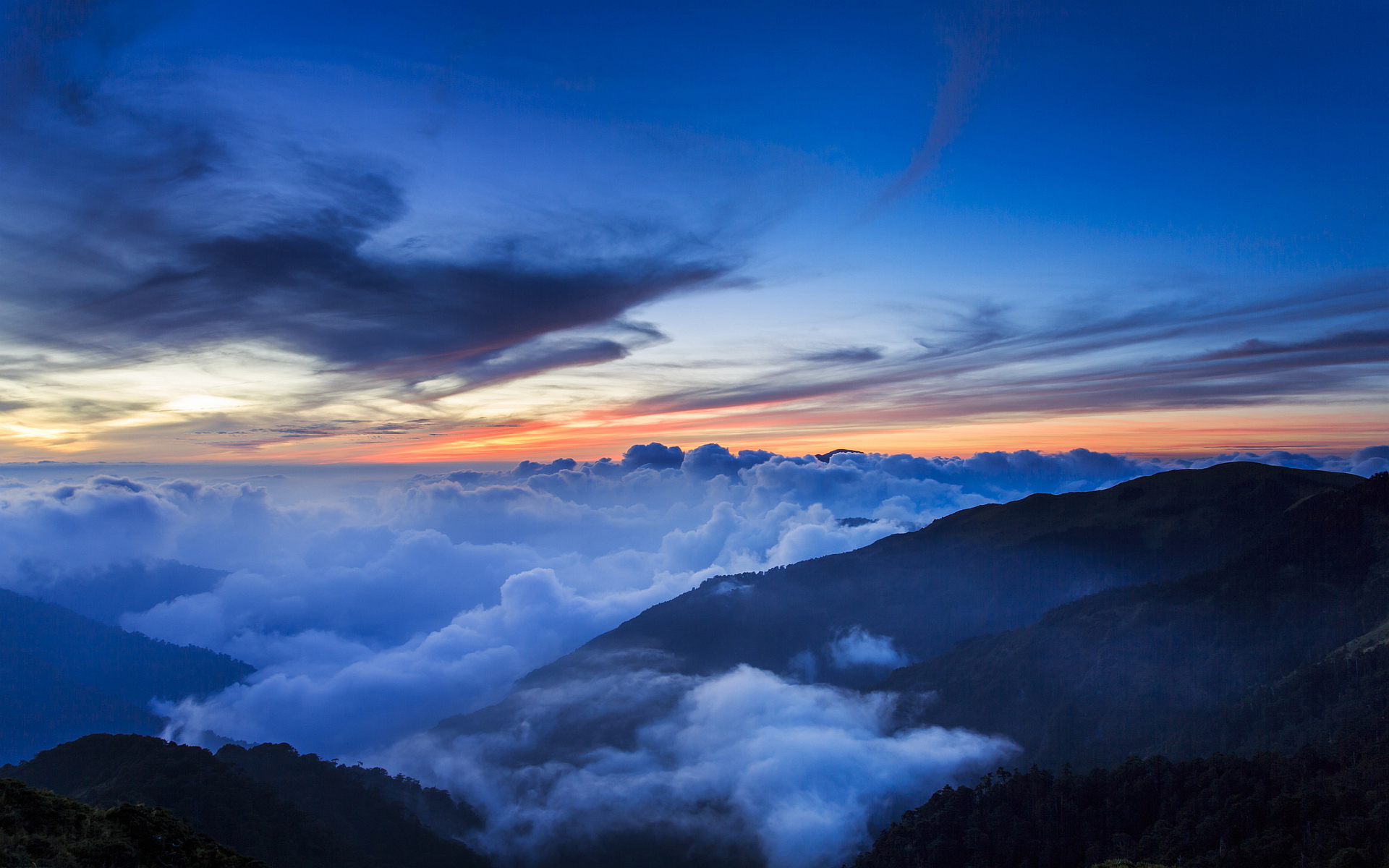 Landscape Mountains Evening Wallpaper