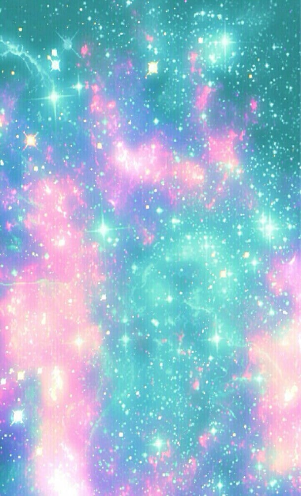 background blue cute galaxy pastel pink sparkles wallpaper