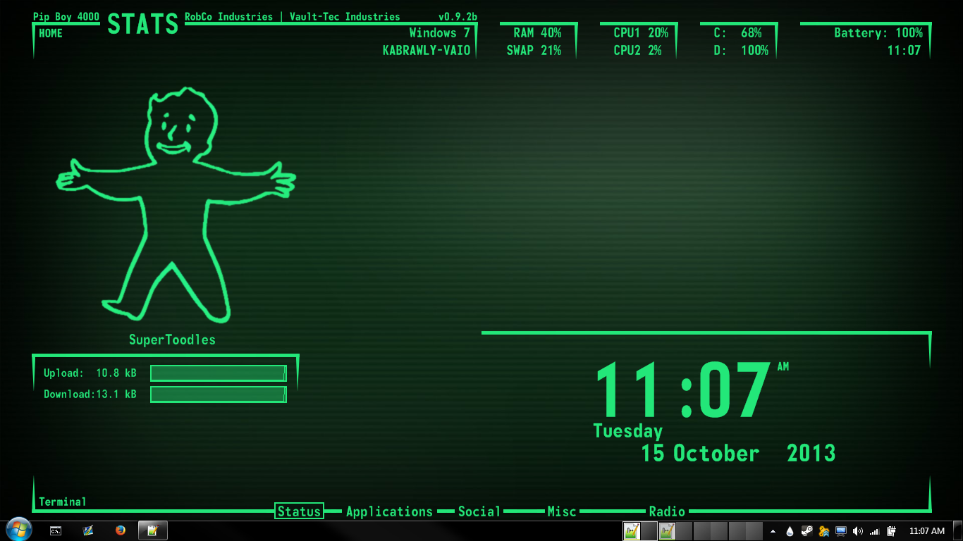 Free Download Pip Boy 4000 1 1366x768 For Your Desktop Mobile Tablet Explore 48 Pipboy Wallpaper Iphone Fallout Pipboy Iphone Wallpaper