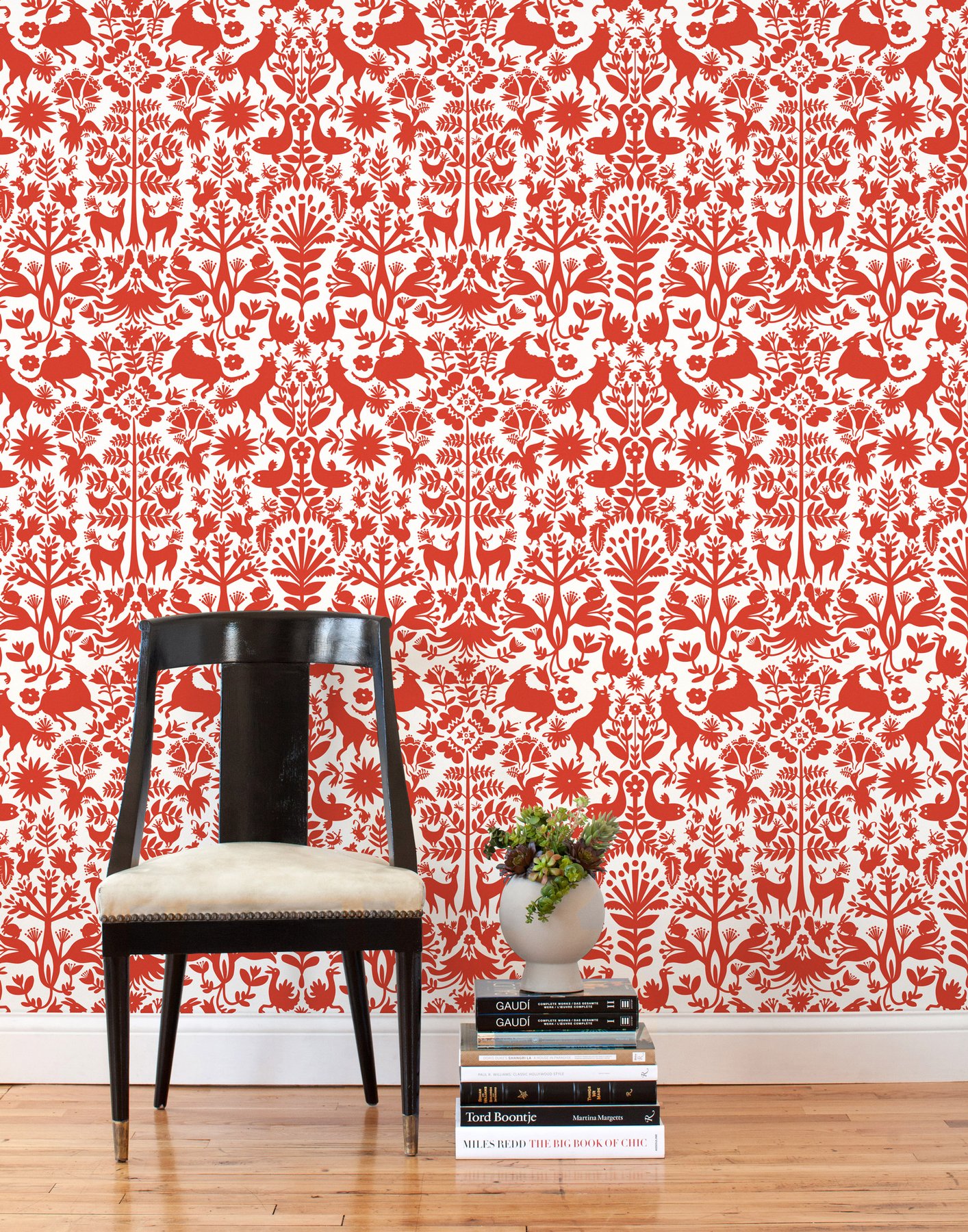 Otomi Red Removable Wallpaper Tile Hygge West