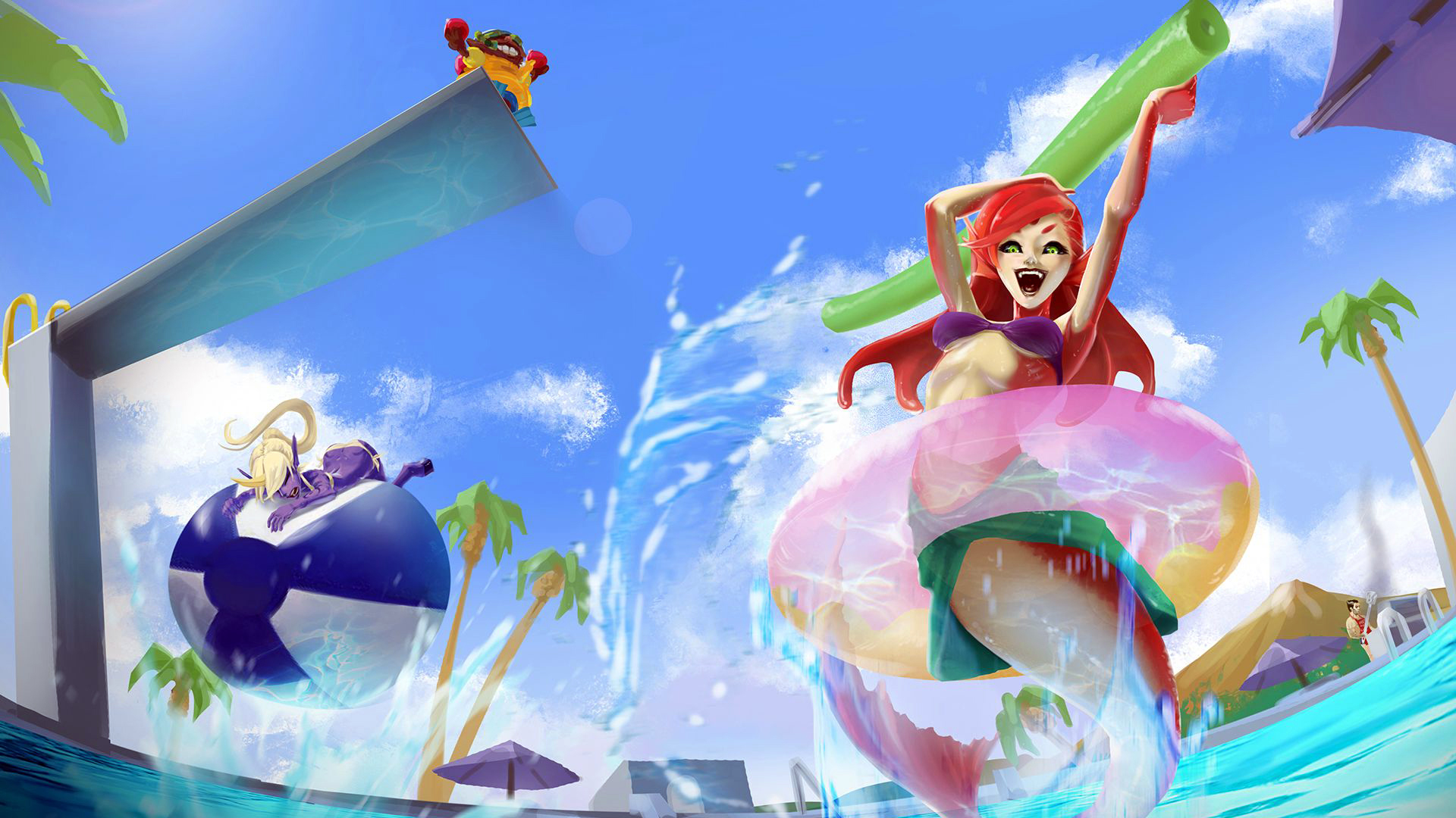 Nami Pool Party Skin Art League Of Legends Game Girl Champion
