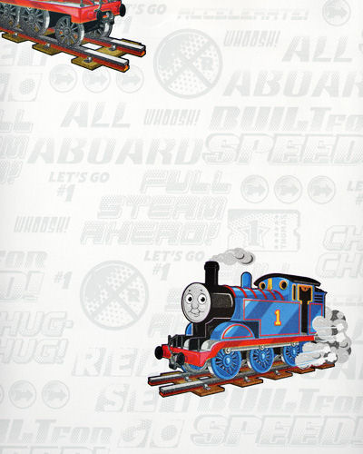 White Thomas and Friends Wallpaper   Kids Wall Decor Store
