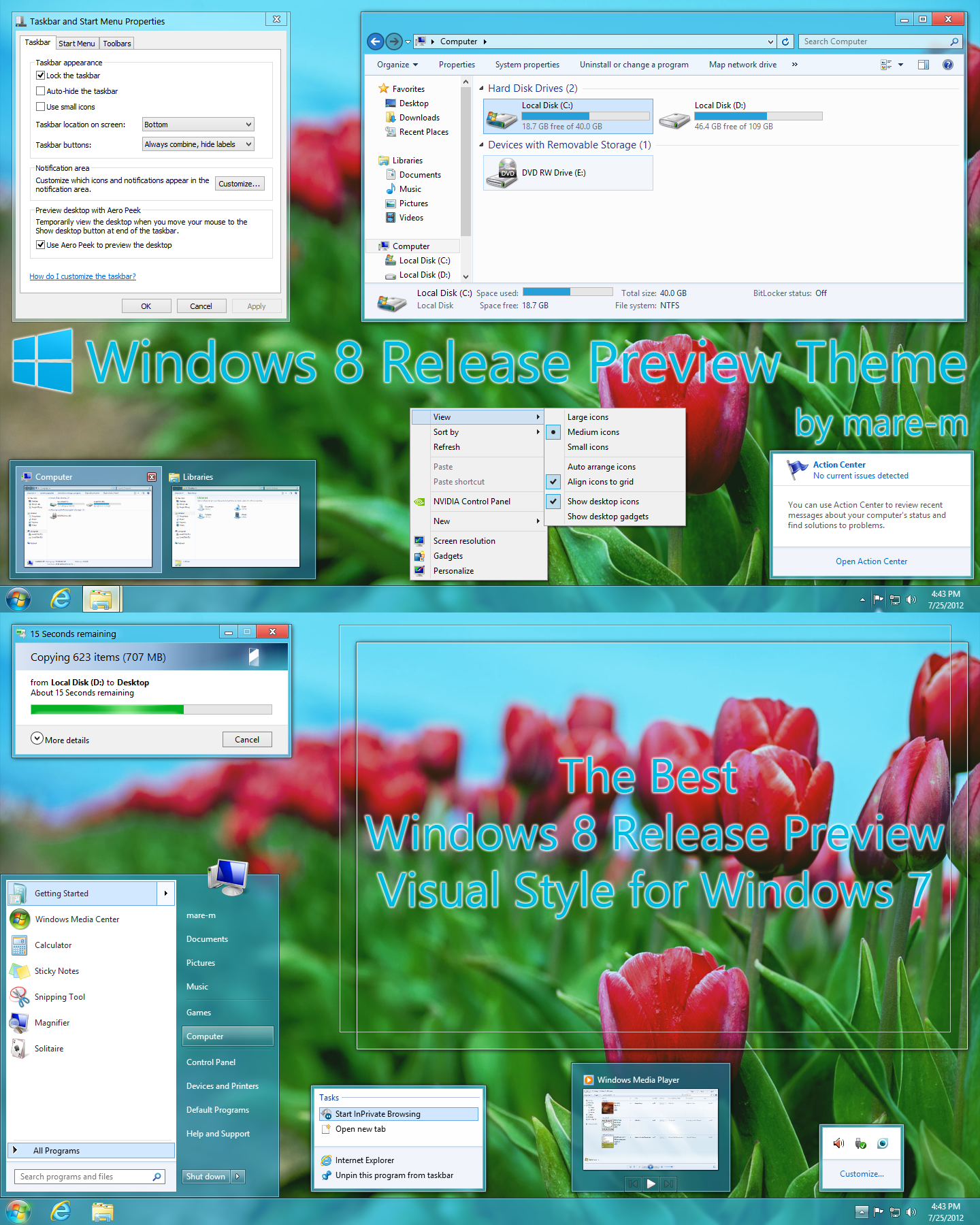 Windows 8 Release Preview Theme for Windows 7 by mare m 1440x1800