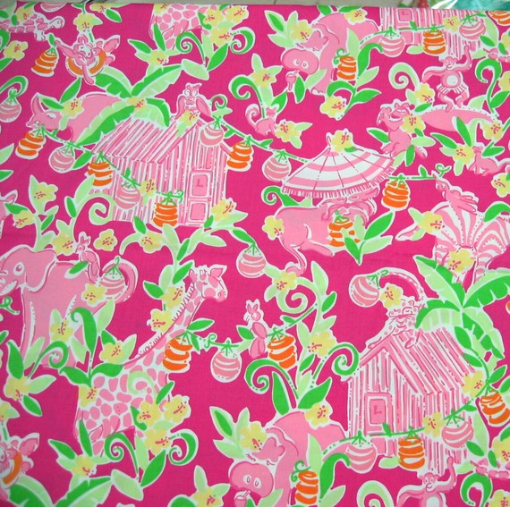 Authentic New Lilly Pulitzer Fabric Slaterock House Yard X