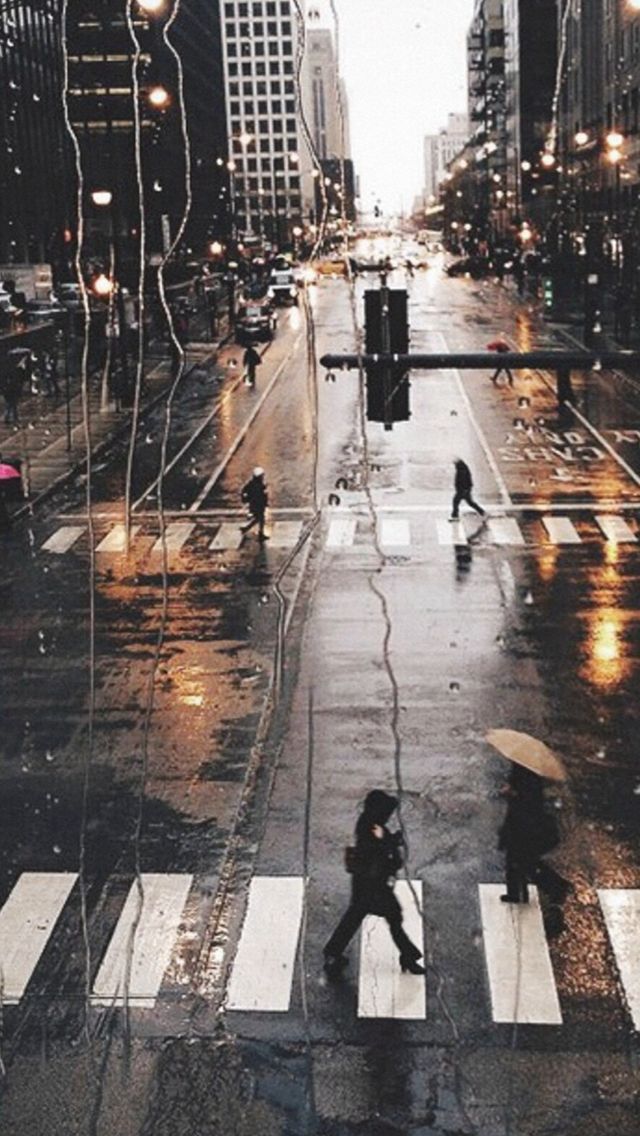 Rainy City Outside Window Glass Street iPhone 5s
