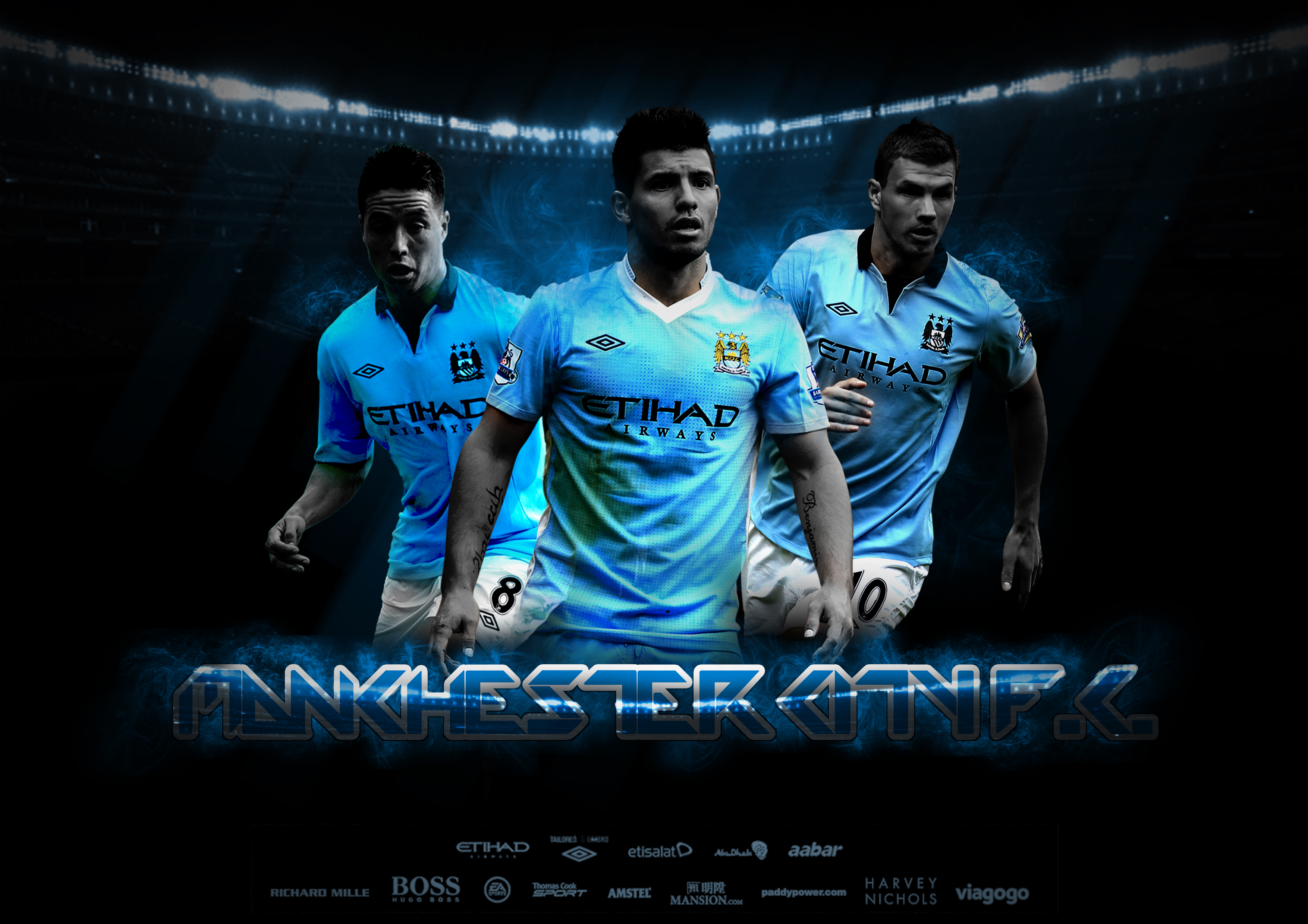 Manchester City Key Players Exclusive HD Wallpaper