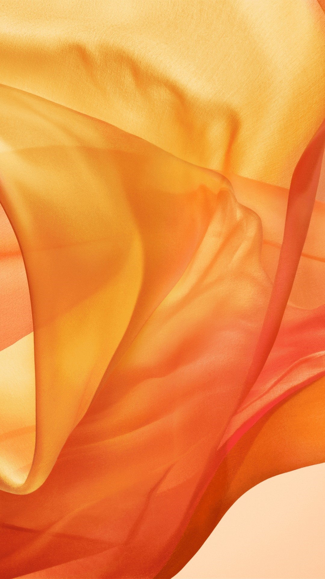 Flowing orange fabric with a gradient effect, ideal for an orange wallpaper
