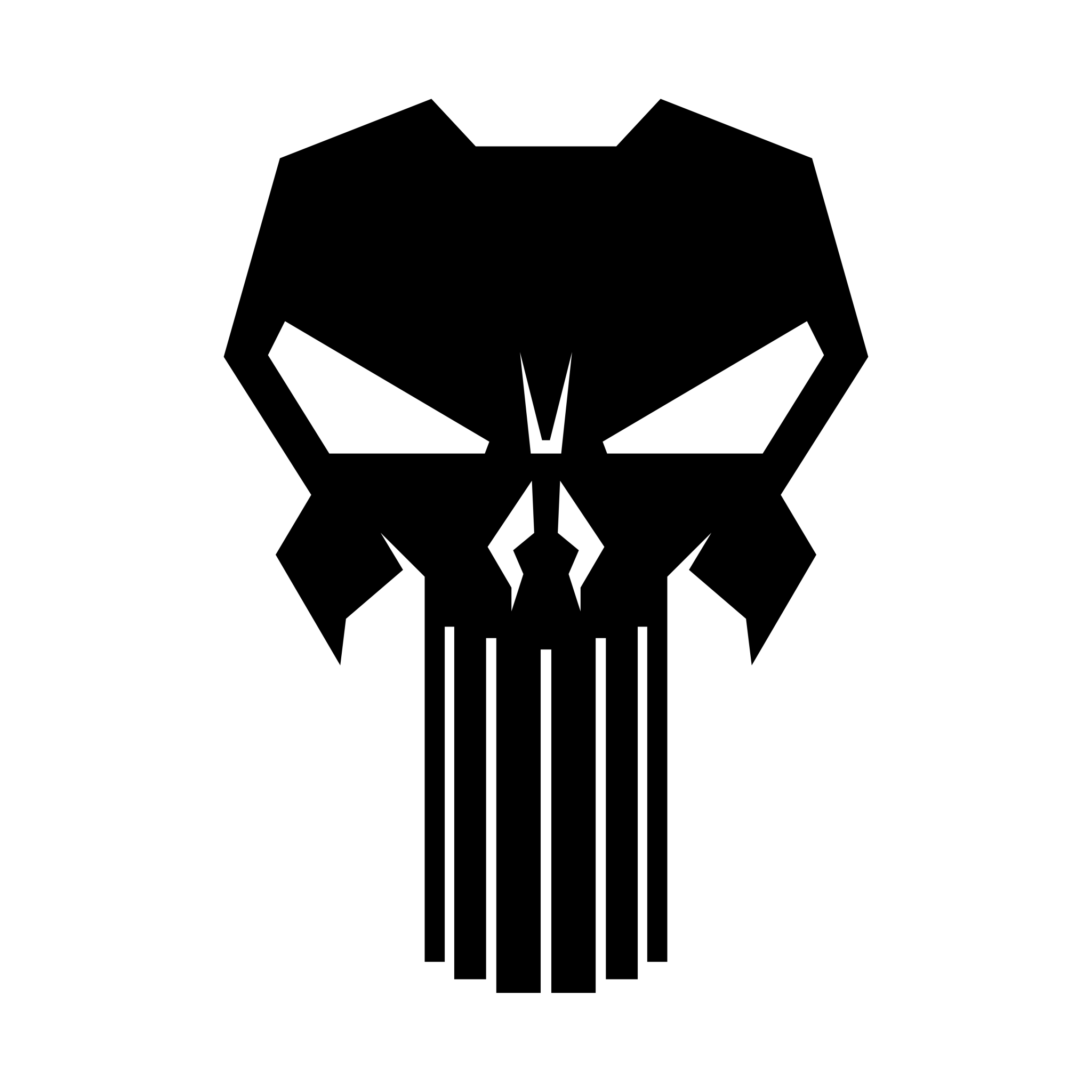 The Punisher Logo Wallpaper 4k White